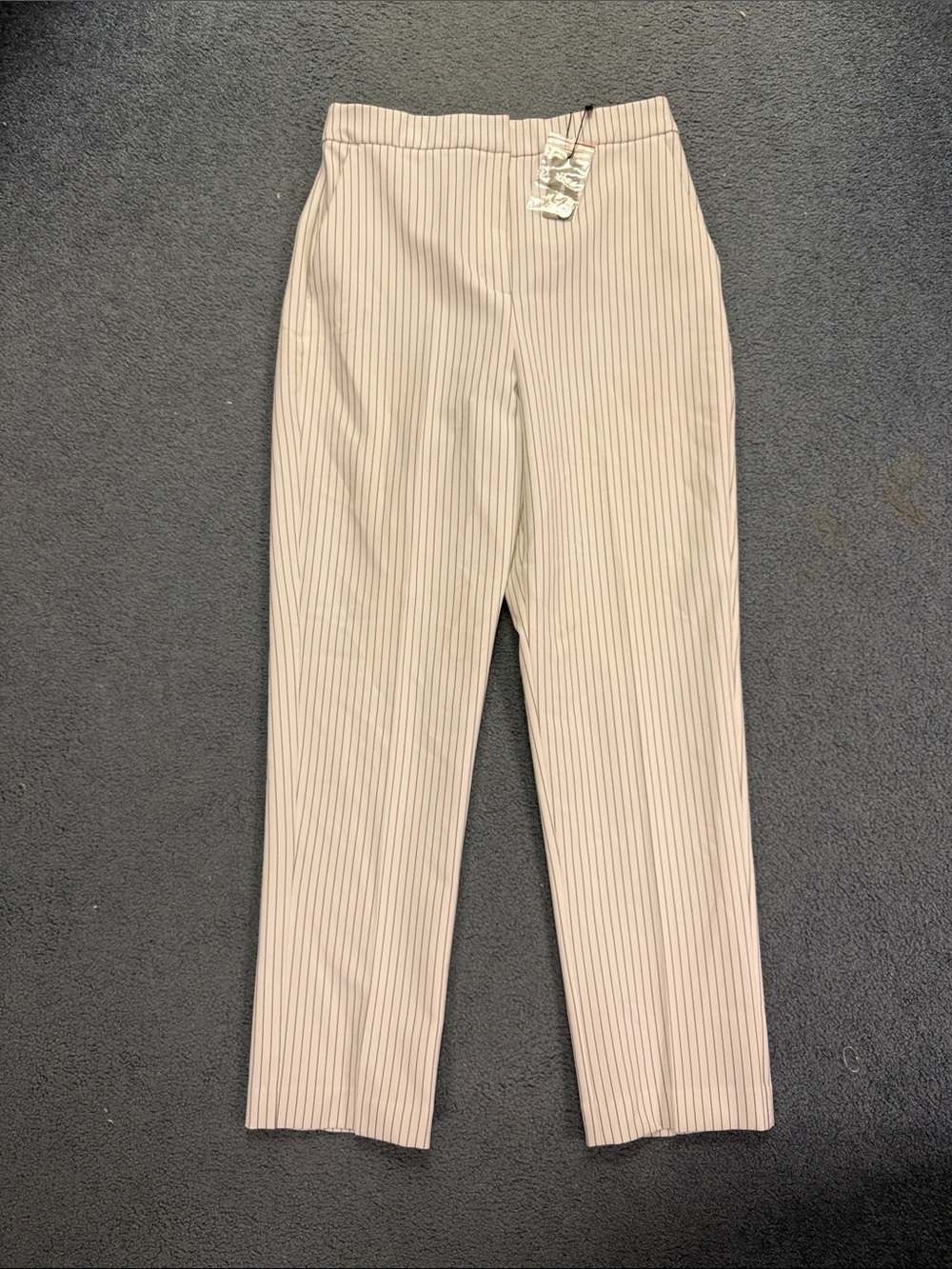 Express Cream Pinstripe Straight-Leg Trousers